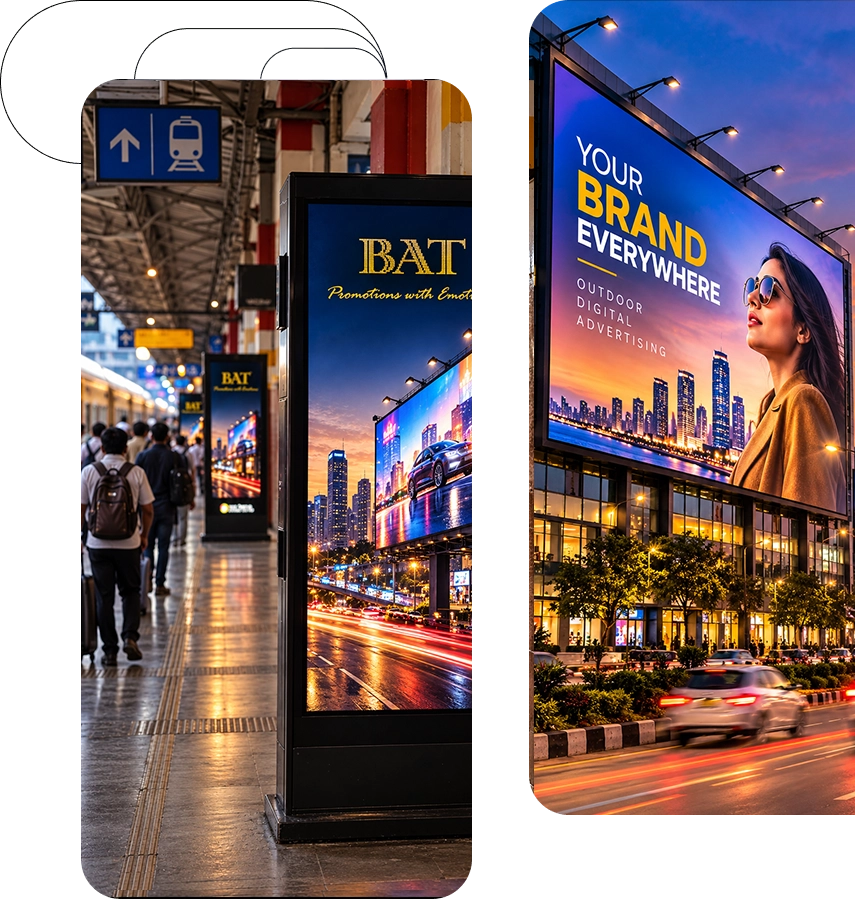 Digital outdoor screen advertising showcase by Bat Media
